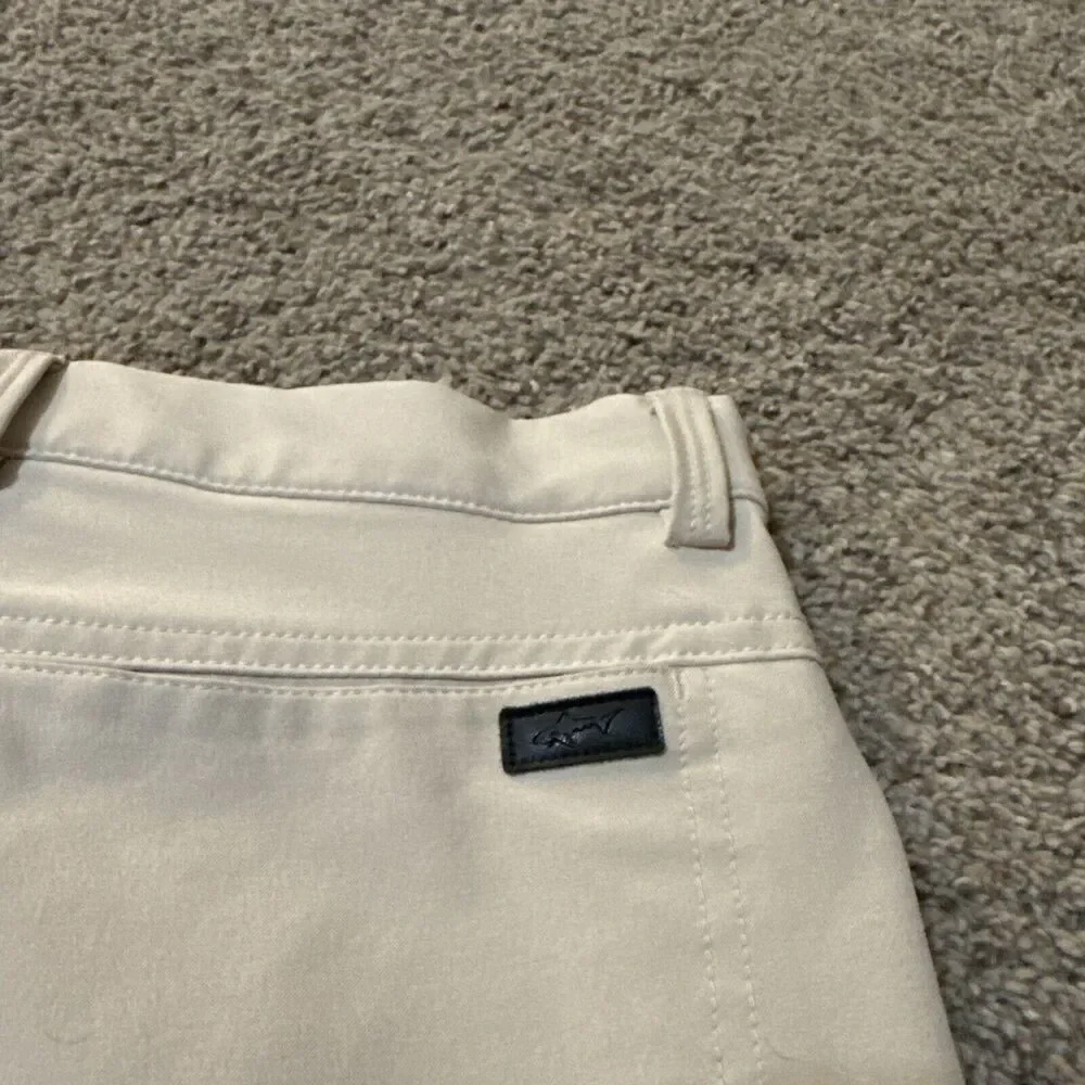GREG NORMAN Performance Classic Dress Pants Stretch Tan Khaki Golf Career 34x32‎